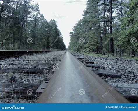 Train tracks stock image. Image of track, woods, railing - 94945833