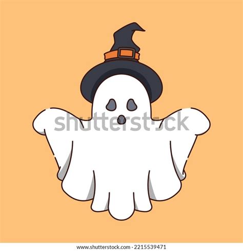 Illustration Ghost Wearing Witch Hat Stock Vector (Royalty Free) 2215539471 | Shutterstock