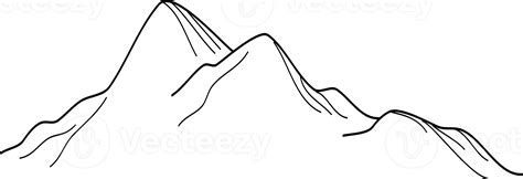 mountain line drawing 19873287 PNG
