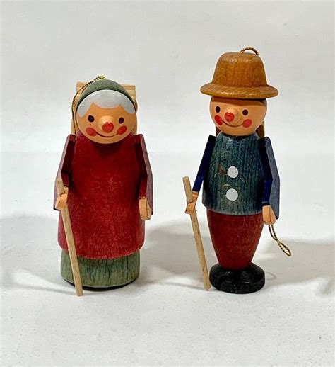 Vintage German Wood People Ornaments Wooden German Forklore | Etsy ...