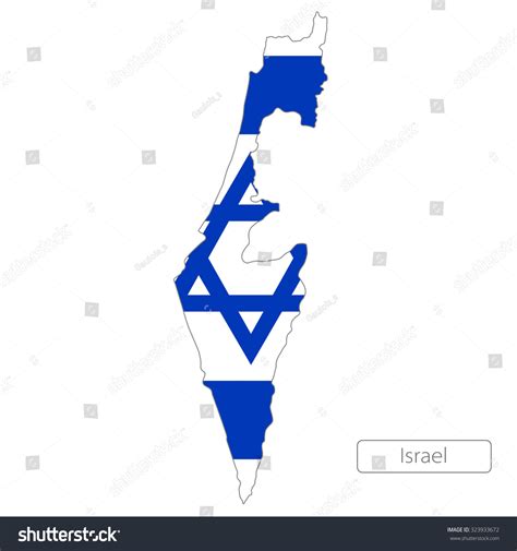 Map Israel Flag Stock Vector (Royalty Free) 323933672