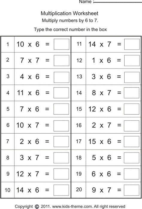 Math 7 Worksheets