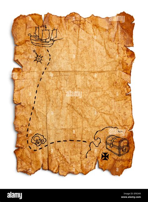 Old parchment pirate treasure map Cut Out Stock Images & Pictures - Alamy