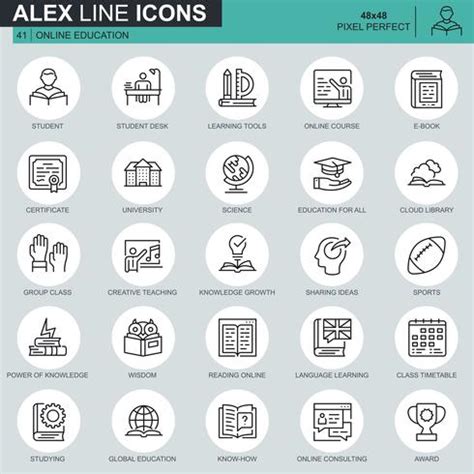 Thin line education and knowledge icons set 258120 Vector Art at Vecteezy