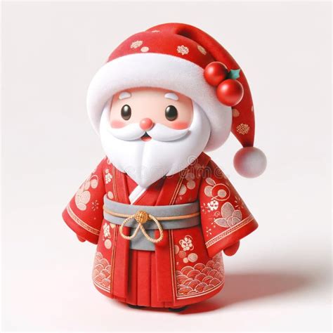 Santa Claus Wearing a Traditional Japanese Costume Stock Illustration - Illustration of male ...