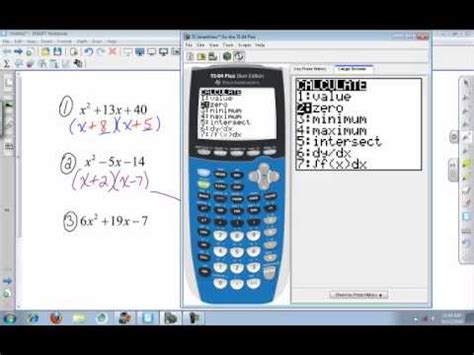 Calculator (college algebra): Factoring using the TI 84 - YouTube