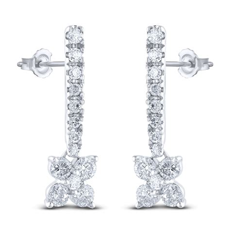 Diamond Drop Earrings 1/3 ct tw Round 14K White Gold | Jared