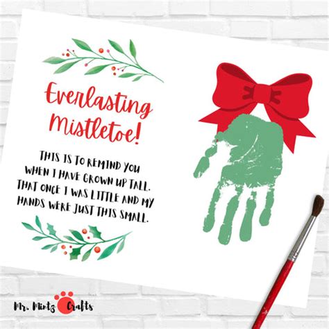 Christmas Mistletoe Handprint Poem – Mr. Mintz Crafts