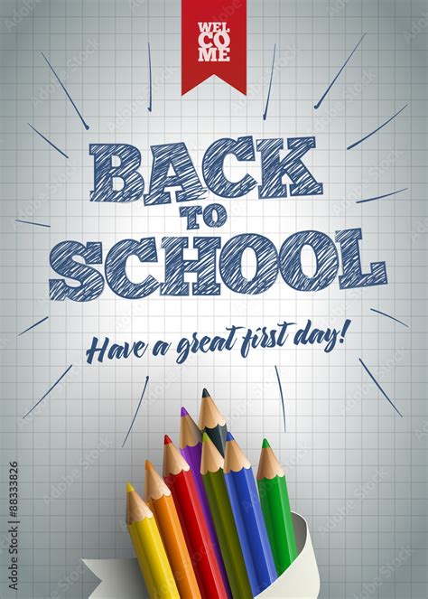 Welcome Back to School Poster Stock Vector | Adobe Stock