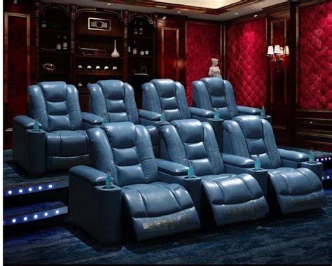 White Cow Leather Cinema Chairs For Home LS-849