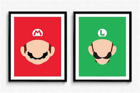 Super Mario and Luigi Minimalistic Poster Set | Gadgetsin