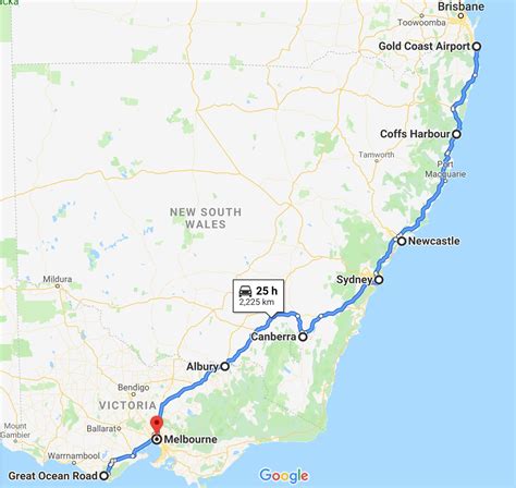 Australia Self Drive Itinerary - Gold Goast - Sydney - Melbourne Road Trip