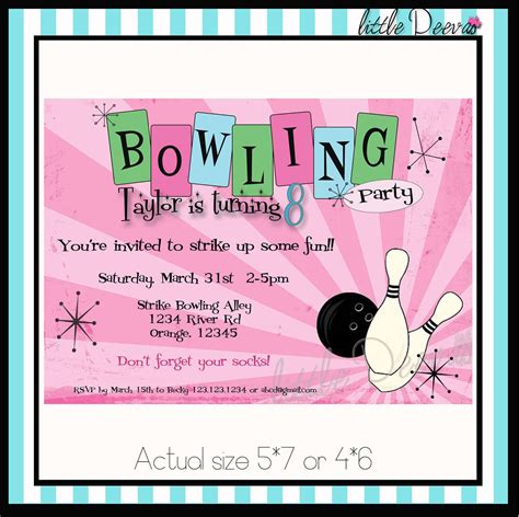 Pin by Cindy Hart on Projects to Try | Bowling birthday party invitations, Bowling party ...