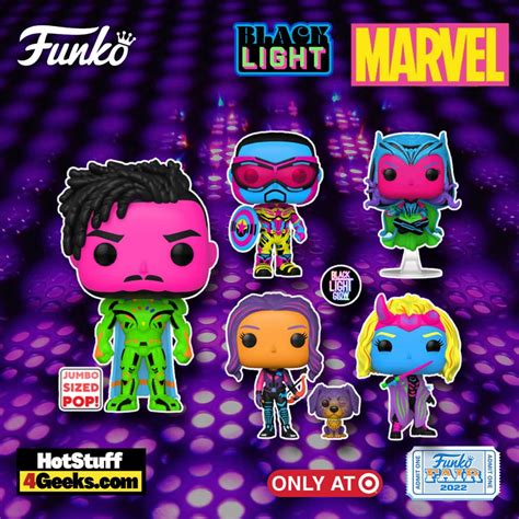 6 NEW Marvel Black Light Funko Pops Unleash: Funko Fair 2022