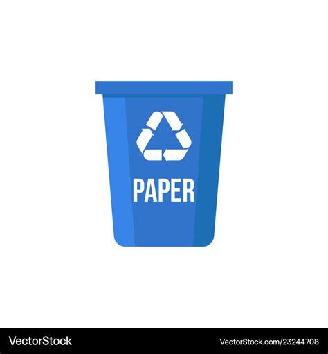 Paper recycle bin flat design Royalty Free Vector Image