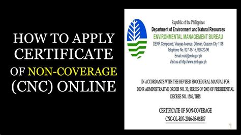 HOW TO APPLY CERTIFICATE OF NON-COVERAGE (CNC) ONLINE - YouTube