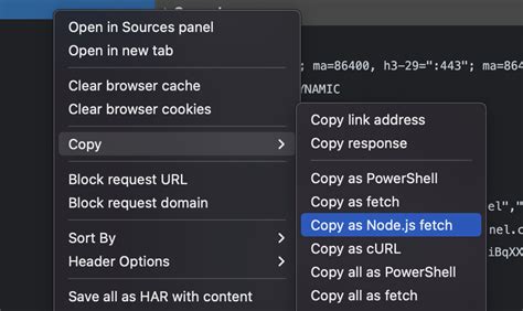 node.js - Copied browser request as Node fetch via dev tools is not ...