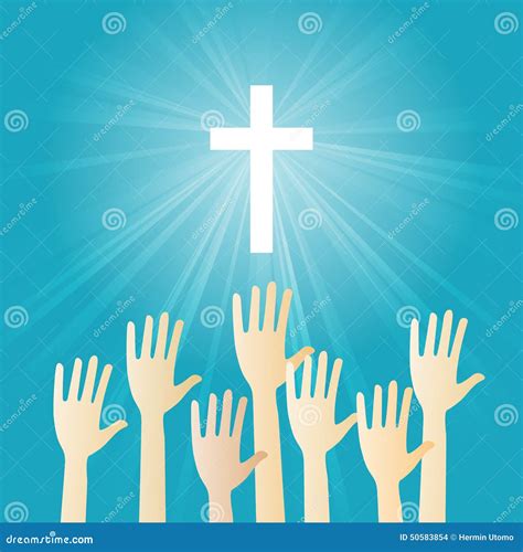 Christian Worship stock vector. Illustration of hand - 50583854