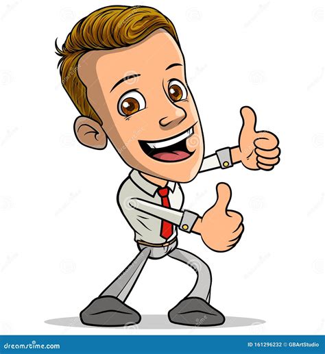 Cartoon Funny Boy Character Showing Thumbs Up Stock Vector - Illustration of palm, cartoon ...