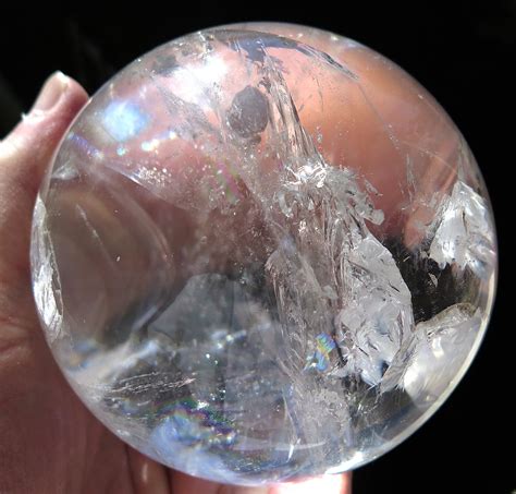 3 7/8 inch across Rainbow Crystal Ball 3 pound 4 oz.