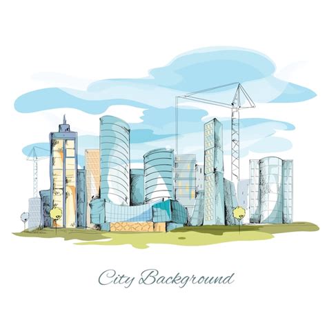 Free Vector | Sketch city background