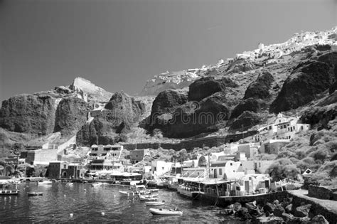 Amoudi Bay Oia Santorini Greek Island Stock Image - Image of greece ...