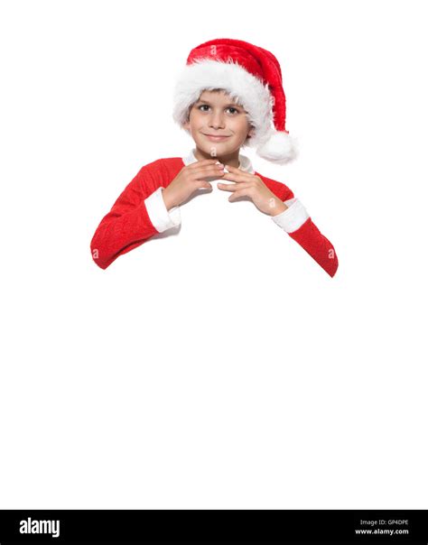 Boy holding a christmas poster Stock Photo - Alamy