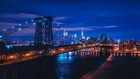 Download wallpaper 3840x2160 new york, usa, night city, bridge 4k uhd ...