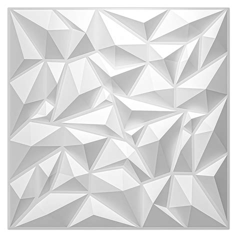 Buy Art3d Textures 3D Wall Panels White Diamond Design for Interior Wall Decor Pack of 12 Tiles ...