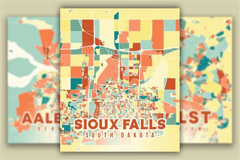 Sioux Falls Colorful Map Graphic by Poster Boutique · Creative Fabrica