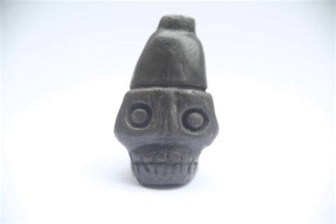 Aztec Death Whistle Ancient Mesoamerican Instrument Black Pottery | First Nations Music