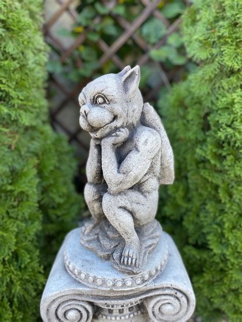 Funny Gargoyle Statue Concrete Gargoyle With Wings Monster - Etsy UK