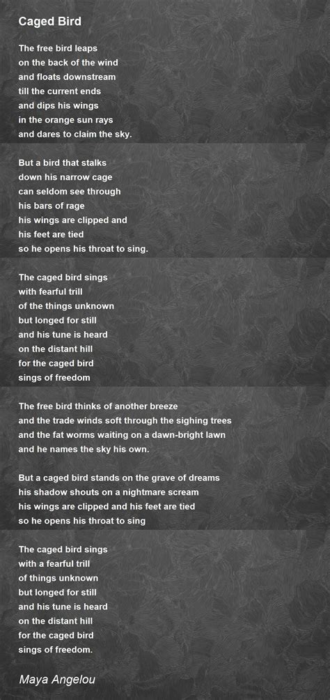 Caged Bird Poem by Maya Angelou - Poem Hunter