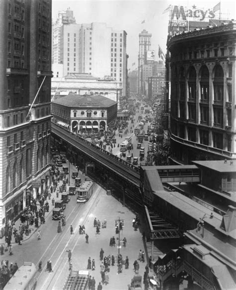 Herald Square and the elevated Railroad network, 1920s Photograph ...