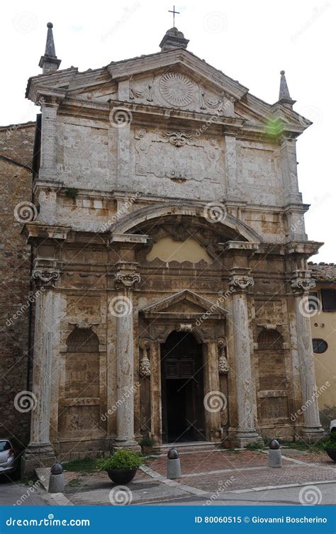 Ancient Church in the Historic Town of Montepulciano in the Tus Stock Image - Image of church ...