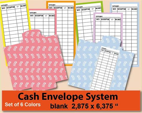 Money Tracker Cash Tracker Printable Envelopes Set of 6 | Etsy | Cash envelopes, Printable ...