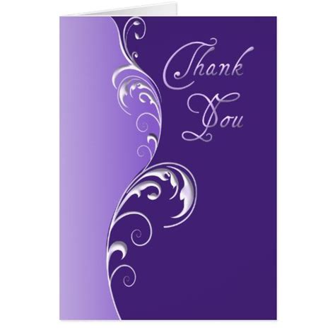 Thank You ~ Purple Card | Zazzle