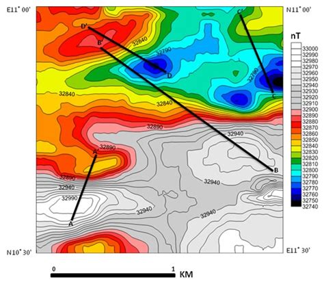 a: Total Magnetic Intensity of the Study Area. | Download Scientific ...