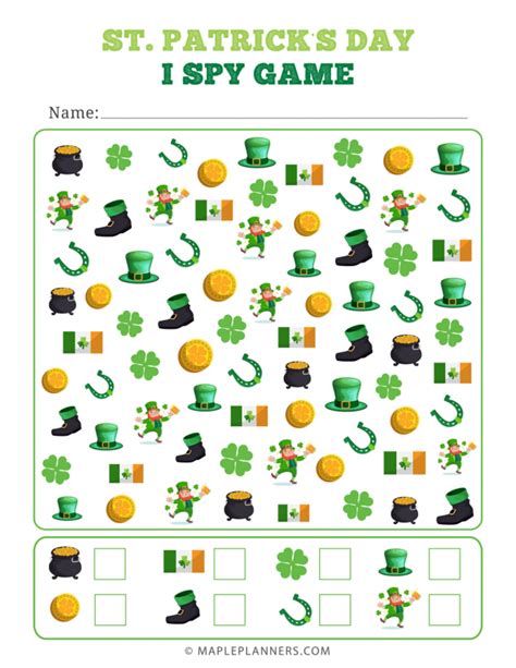 St. Patrick’s Day I Spy Game