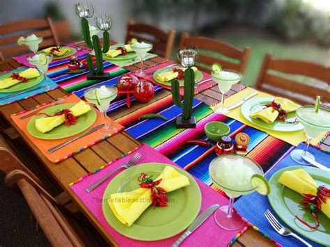 Mexican Fiesta Table Setting | Fiesta table, Mexican table setting, Mexican dinner party