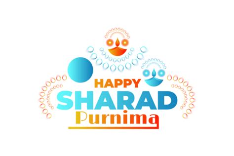 Happy Sharad Purnima Greeting Text Moon And Diya Illustration, Sharad ...