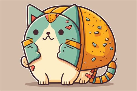 Cat Taco vector illustration 22330600 Vector Art at Vecteezy