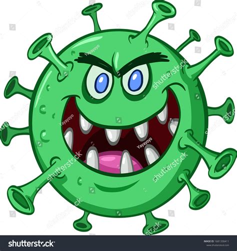 Cartoon Green Evil Virus Laughing Stock Vector (Royalty Free) 1681330411 | Shutterstock