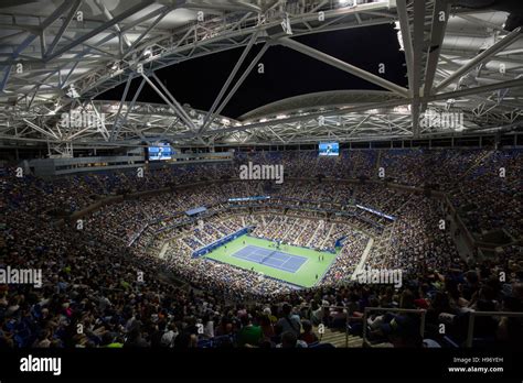 Arthur Ashe Stadium, night session,US Open Championships 2016 Stock ...