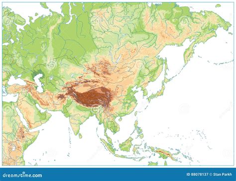 Physical Map Of Asia Vector Illustration | CartoonDealer.com #76465834