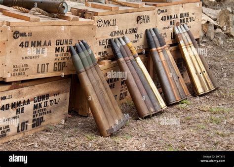 World War II 40mm ammunition shells Stock Photo: 68160946 - Alamy