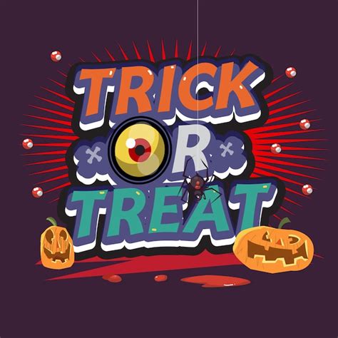 Premium Vector | Trick or treat letters. halloween