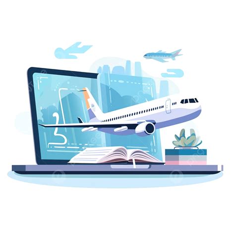 Book Your Flight Online Concept Vector Illustration, Booking, Book, Flight PNG Transparent Image ...