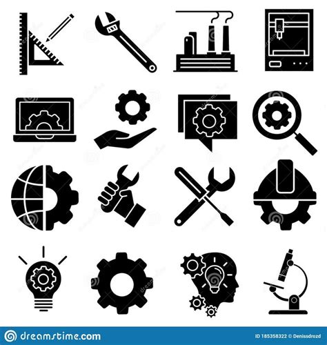 Illustration about Engineering icon vector set. Manufacturing illustration sign collection ...