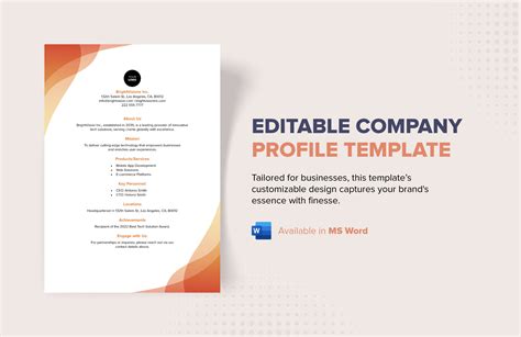 Editable Company Profile Template in Word, PDF, Google Docs - Download | Template.net